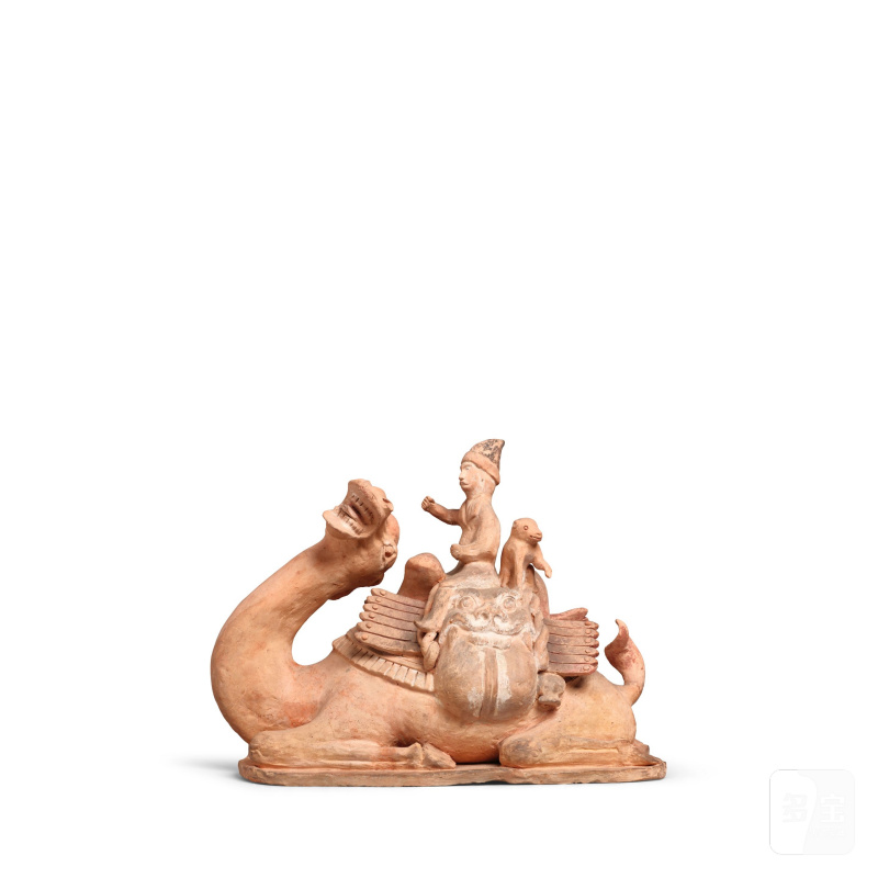 二十世紀仿唐 加彩陶胡人騎載貨駱駝 | A PAINTED POTTERY FIGURE OF A LADEN CAMEL AND RIDER